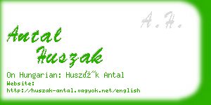 antal huszak business card